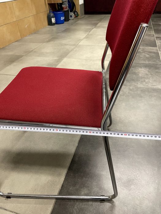 Krzesło konferencyjne chromowane bordowe