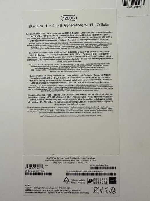 Nowy Ipad Apple Pro 11 M2 128 GB (4 generacja) Okazja!