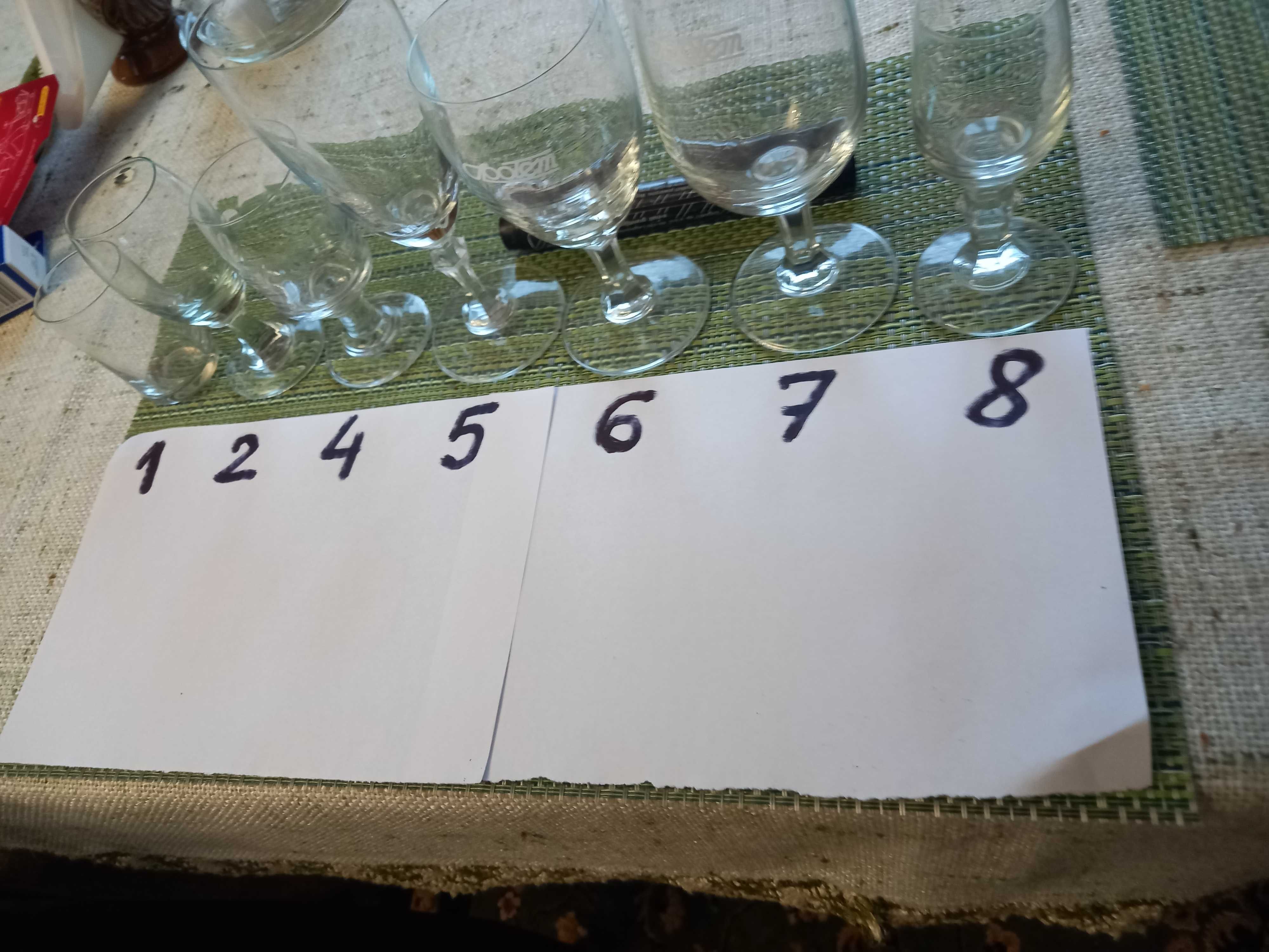 Kieliszki nowe rozne PRL Społem wodka wino szampan koniak i alpaga.