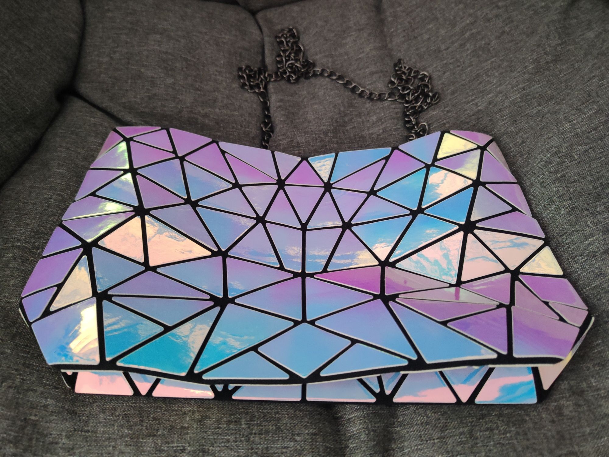 Piękna torebka holograficzna geometryczna nowa bao bao