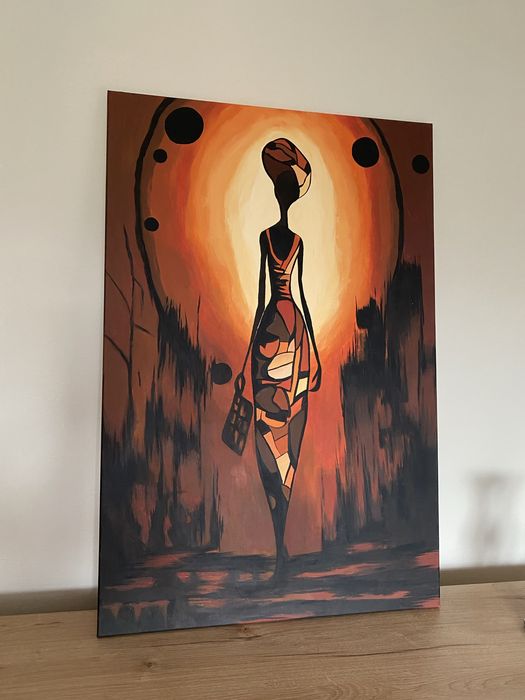 Obraz recznie malowany dama kobieta 60x90