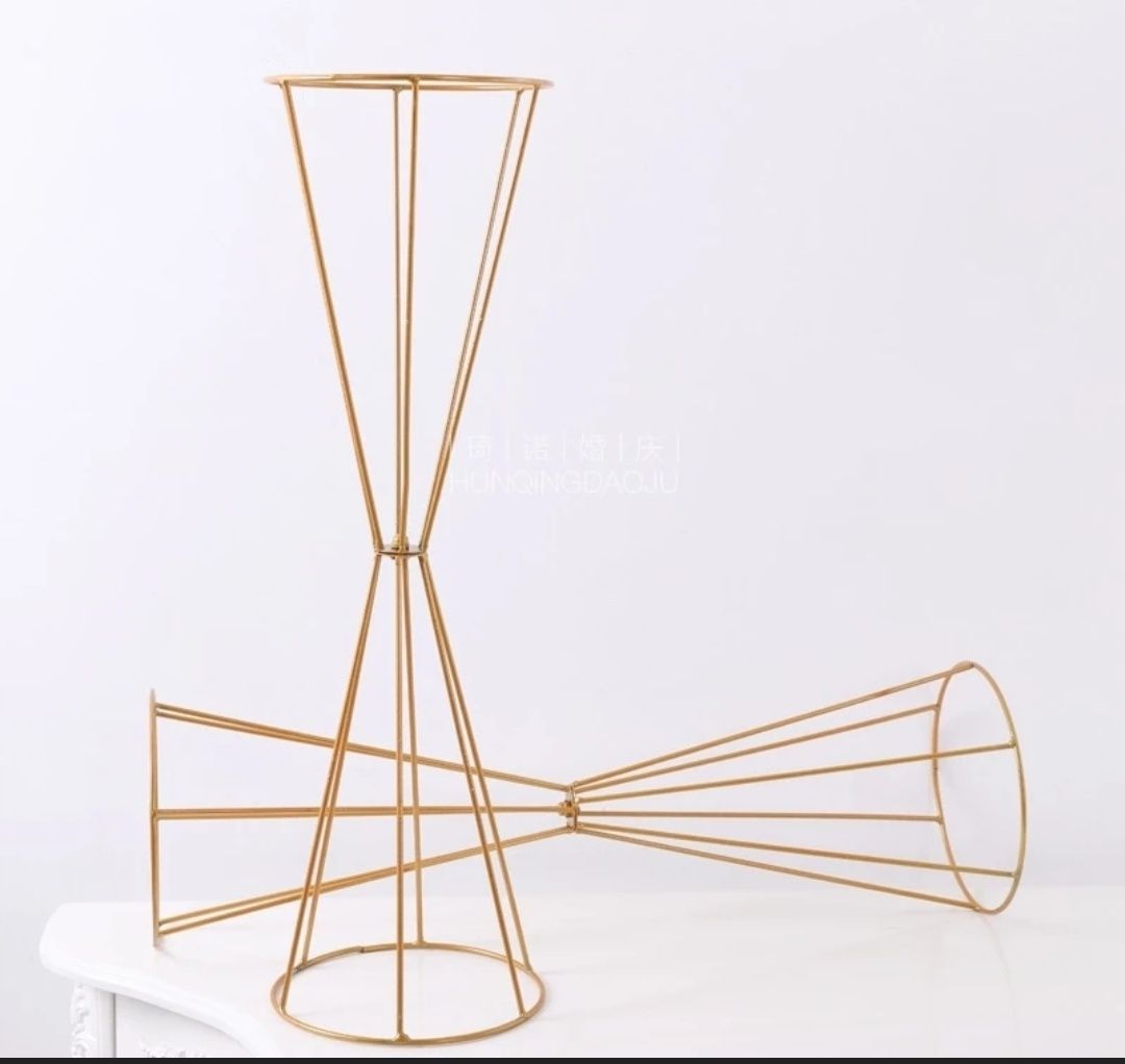 NUPTIO Złoty wazon na stół weselny 79 cm 2 SZT