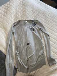 Bluzka ciążowa szara H&M mama z aplikacjami S