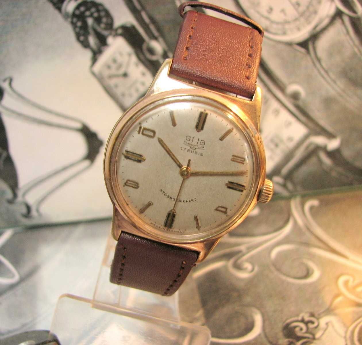 Zegarek GLASHUTTE GUB Rzadka wersja  17 Rubis Germany 1970 Ładny stan