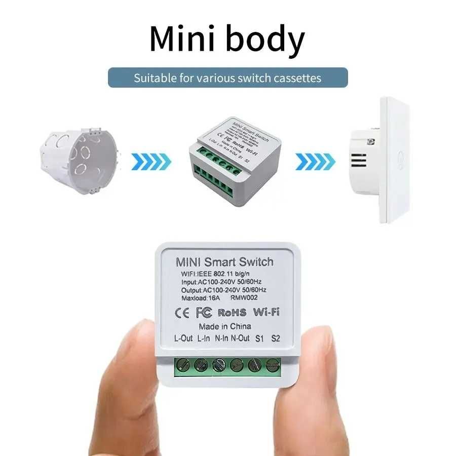 Mini smart switch WiFi dopuszkowy inteligentny sterownik