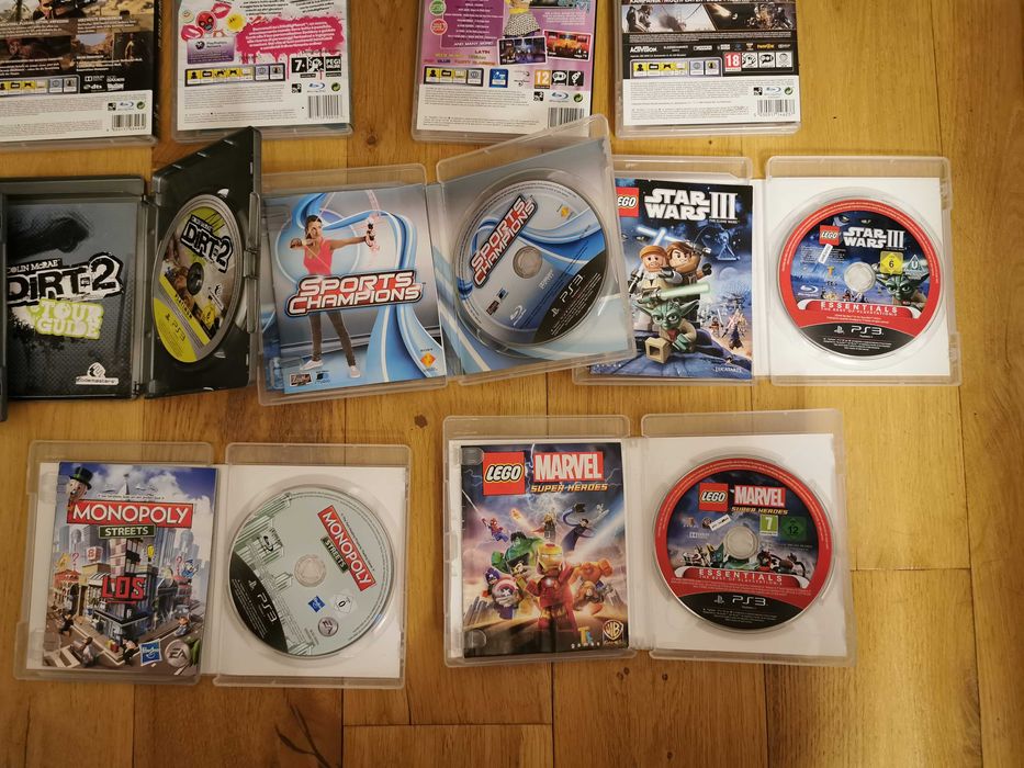 Zestaw Gier na PS3: 10 szt Sniper Shift Monopoly Lego Marvel Star Wars