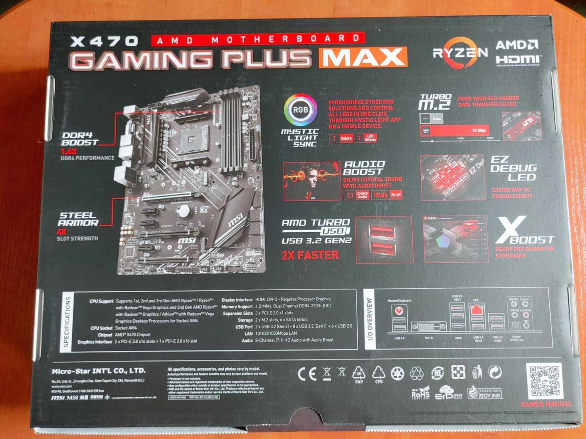 Płyta główna MSI X470 GAMING PRO MAX + Bluetooth + Gratis Wysyłka