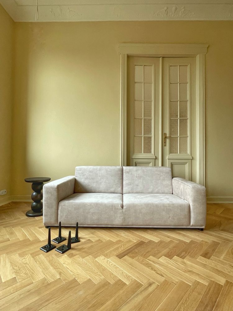 Nowa Sofa beżowa szara 2,5 os 180 cm Mocohome
