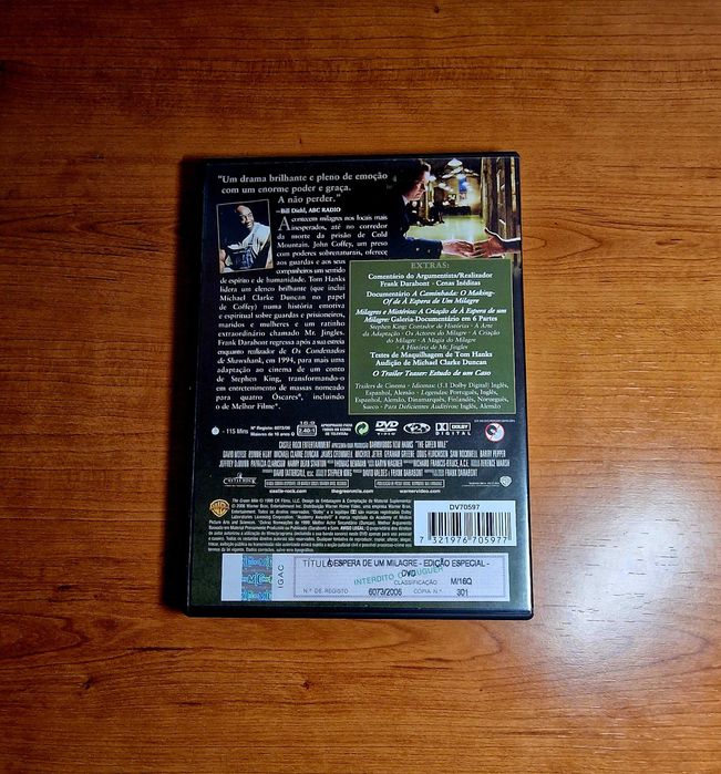 À ESPERA DE UM MILAGRE (Stephen King) Tom Hanks  Ed Especial 2dvds