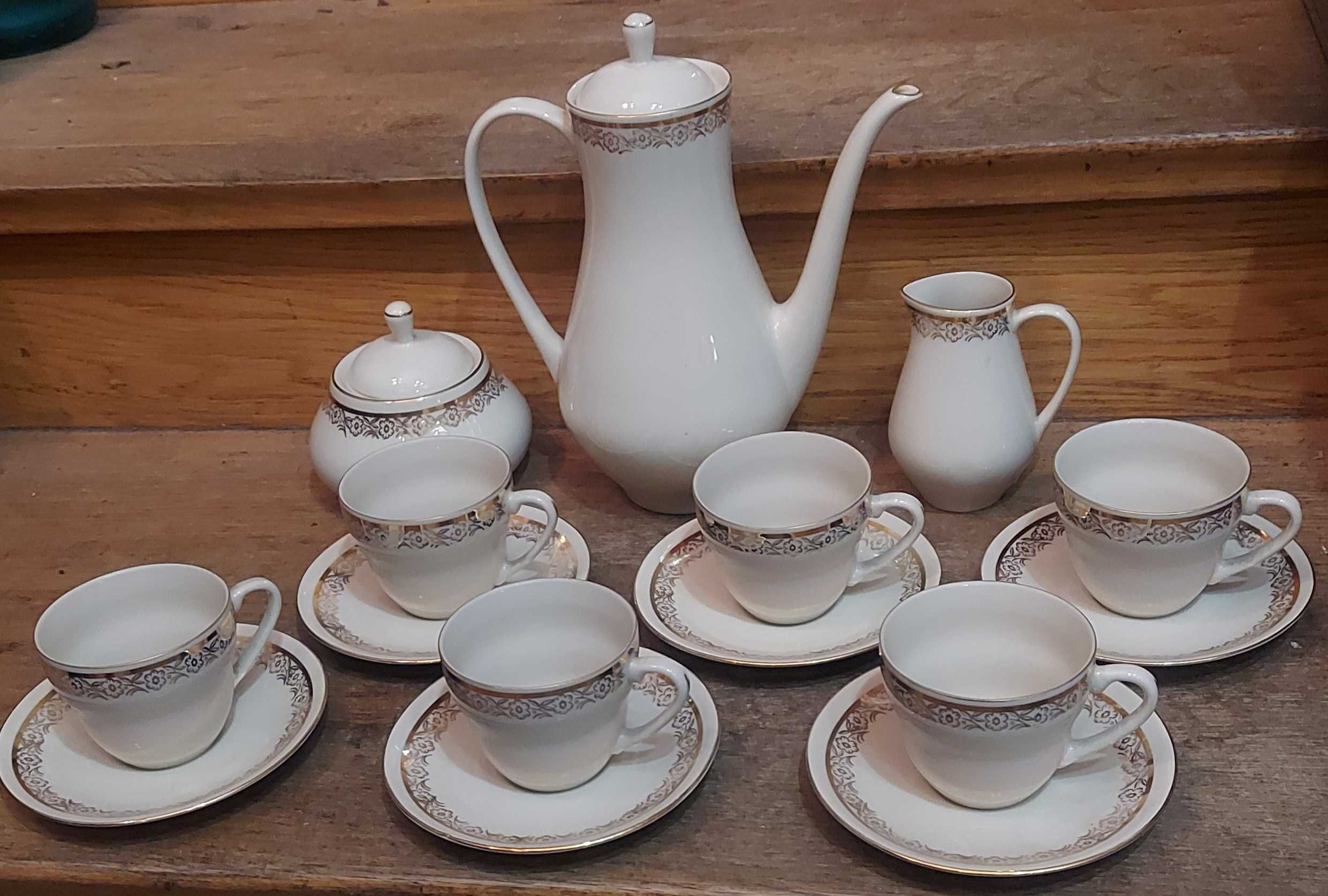 Serwis kawowy  porcelanowy Gołajewska Pruszków PRL Sonia