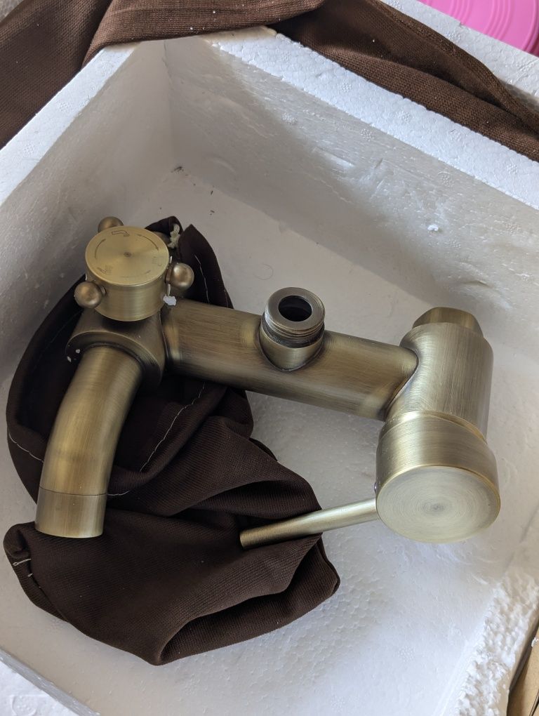 Kolumna Prysznicowa retro bronze bateria słuchawka