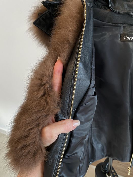 Kurtka skórzana zimowa z futrem