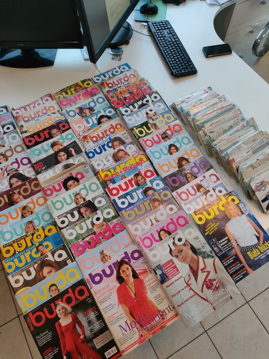 Kolekcjonerskie czasopisma BURDA Moda Fashion ok 60 sztuk. Komplet.
