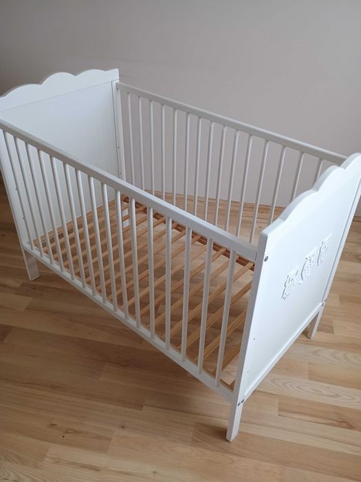 Łóżeczko drewniane dziecięce niemowlęce Marsell Klupś 120x60 + materac