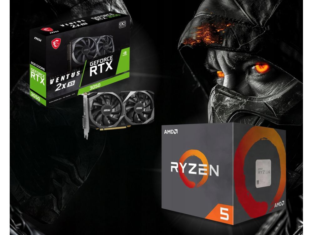 Komputer stacjonarny BSG Striker V13 AMD Ryzen 5 RTX3050, 16GB, Win11P