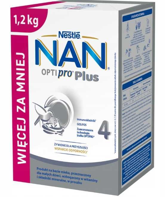 NESTLE NAN 4 OPTIPRO PLUS 24m+ Mleko modyfikowane 1,2kg po 2 r.ż
