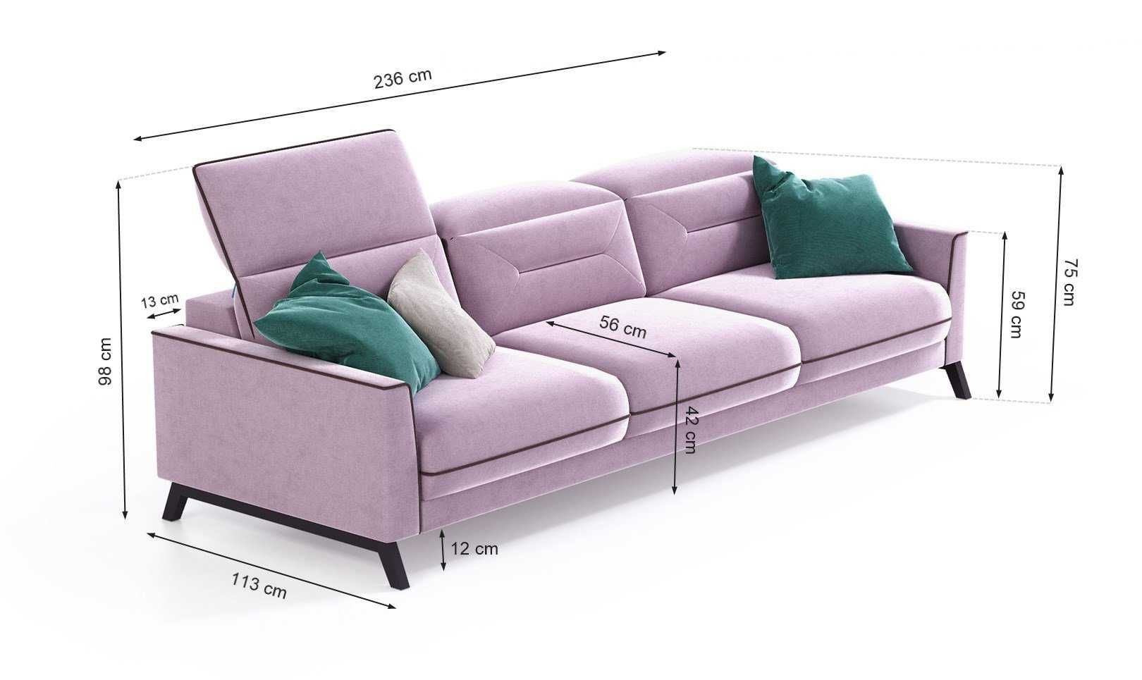 sofa Retro z funkcją spania + pufa