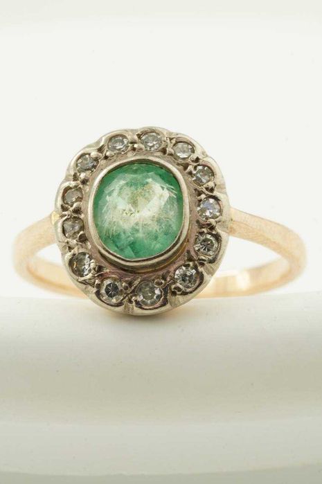 Złoty pierścionek 14K z brylantem 4.65g