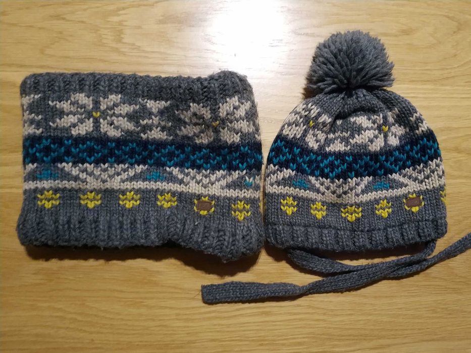 Czapka i komin zimowy zimowe Reserved 6-9 miesięcy 74 80 86