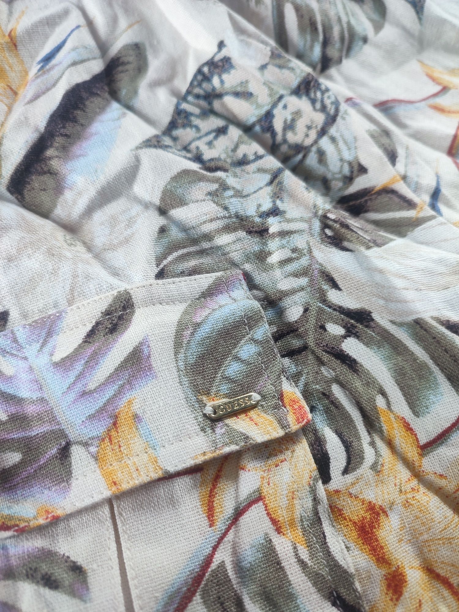 Bluzka damska oryginalna guess xl kwiaty wiązana