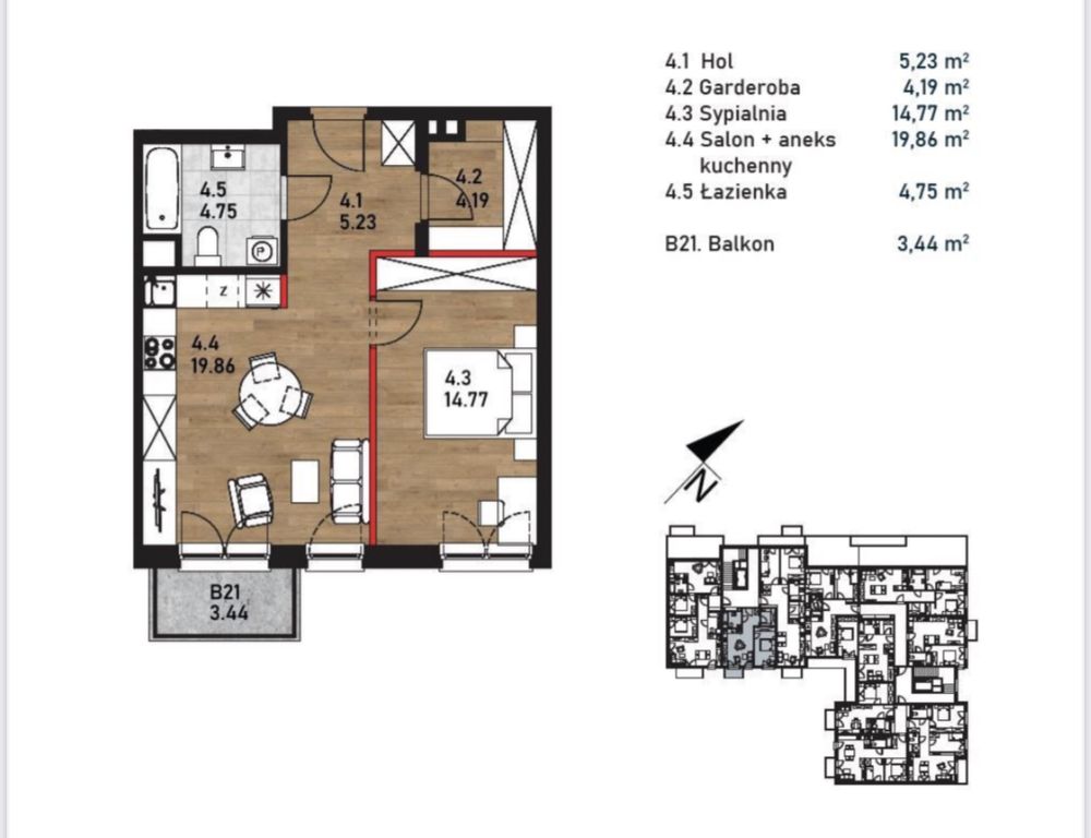 ul. WIELICKA | NOWE 2pokoje, garderoba | 49m2 KLIMATYZACJA, Balkon