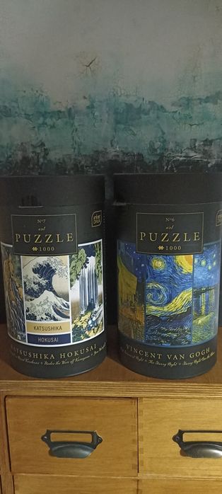 Puzzle Interdruk Art 2x1000 raz ułozone Hokusai,  Van Gogh