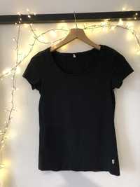 Czarna blyzka t-shirt basic 34 XS bawełna
