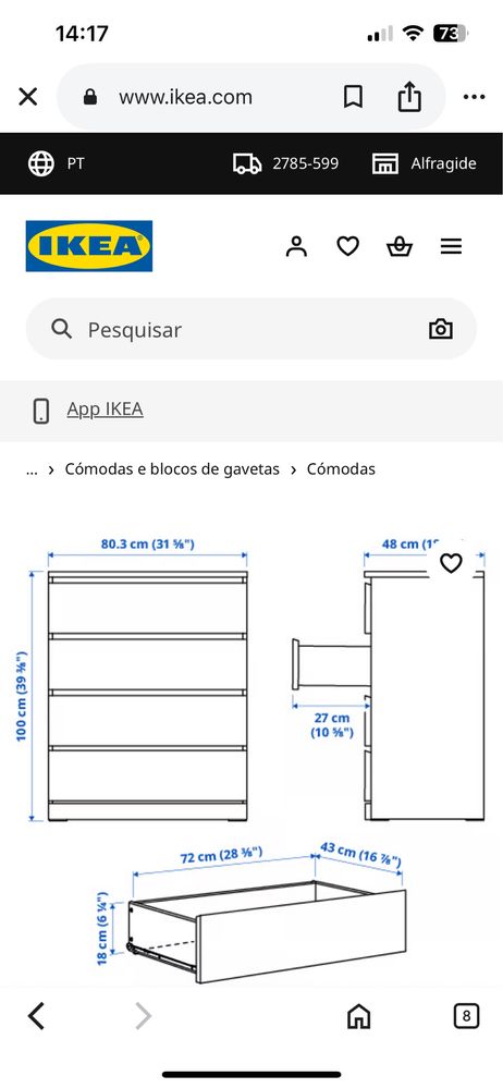 Comoda 4 gavetas