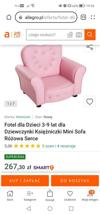 Fotelik /mini sofa dla dziewczynki