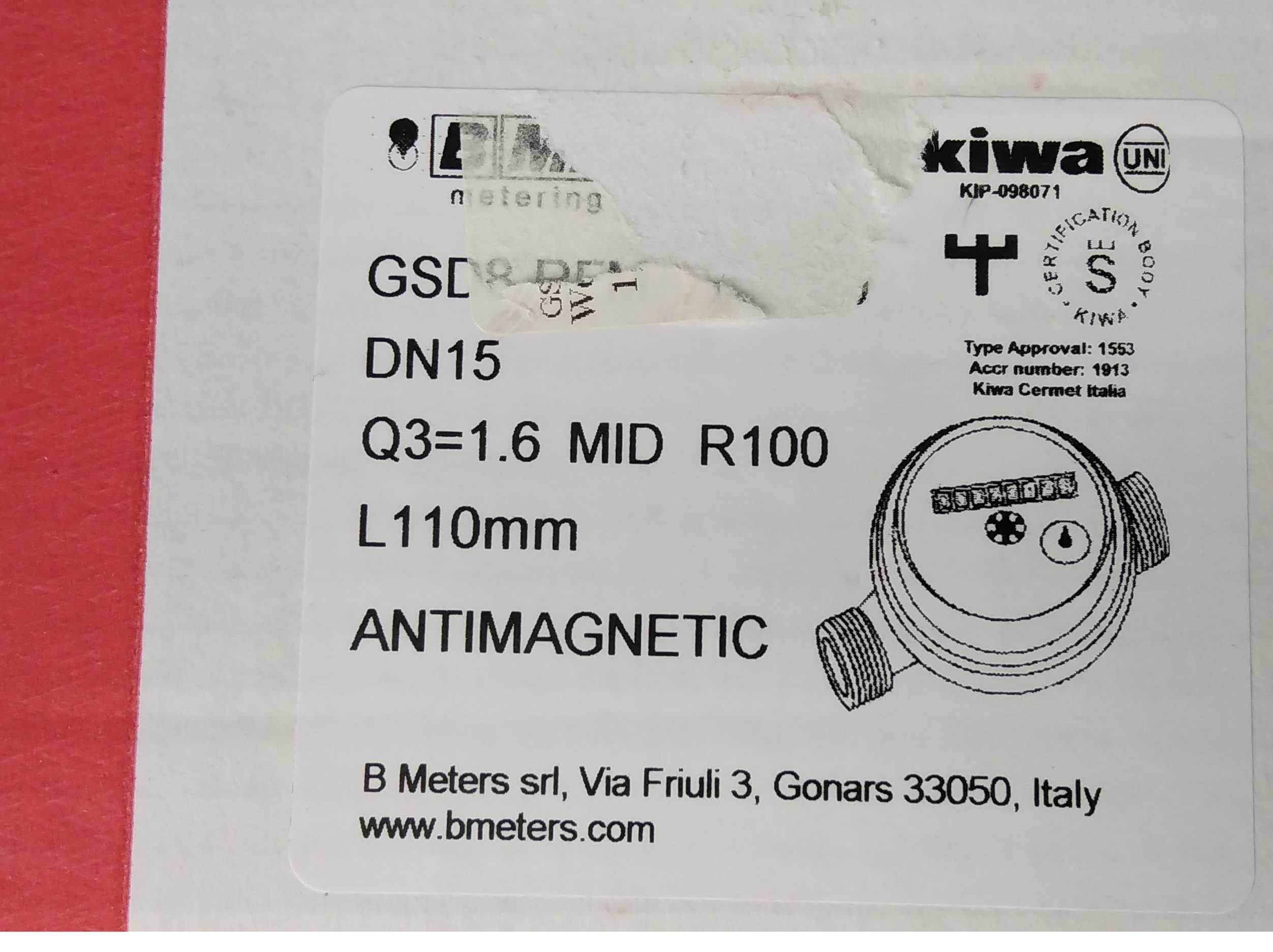 Nowy radiowy wodomierz BMETERS 1/2" do ciepłej wody antymagnetyczny