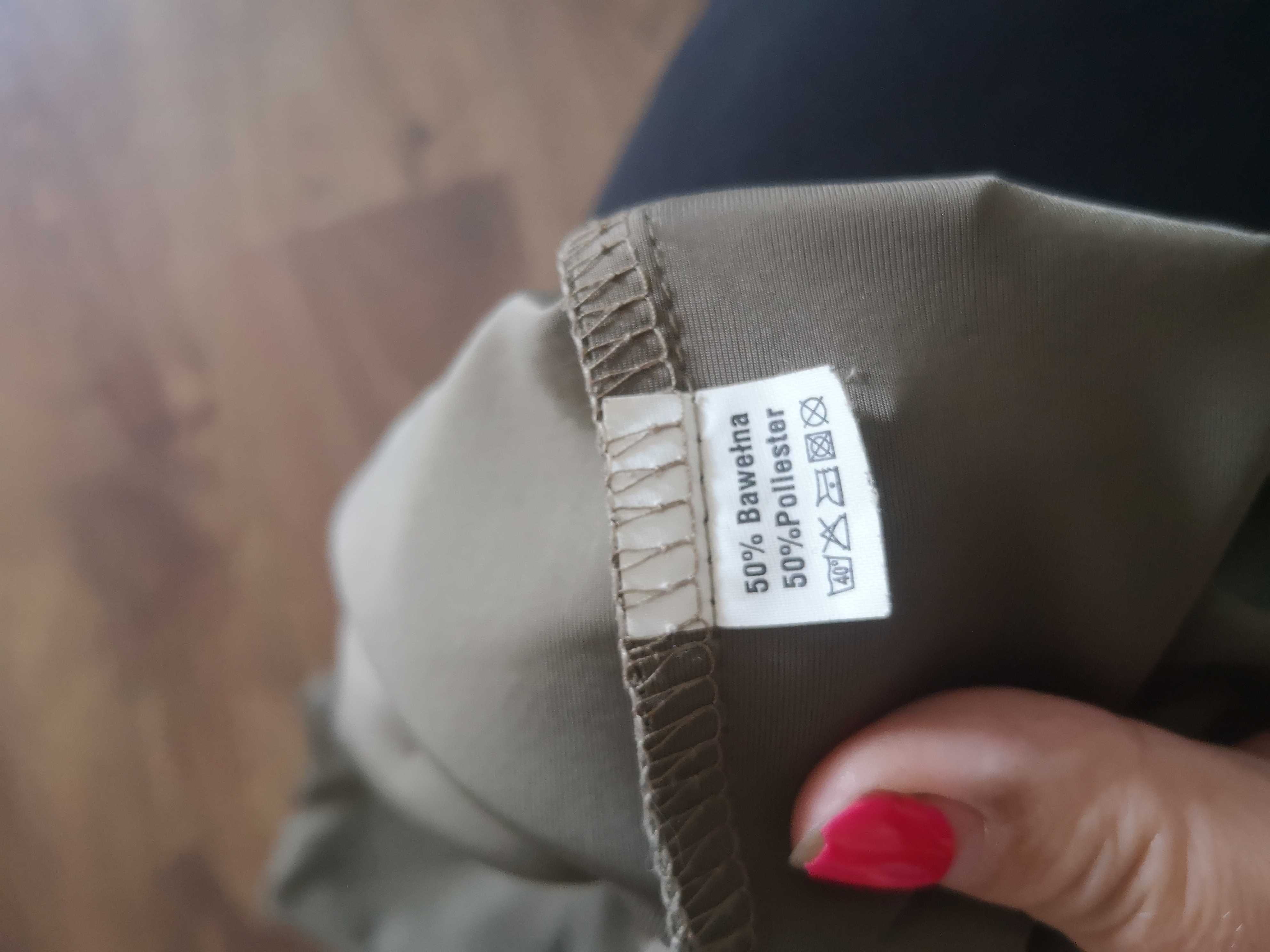 Zamszowa khaki sukienka M/L
