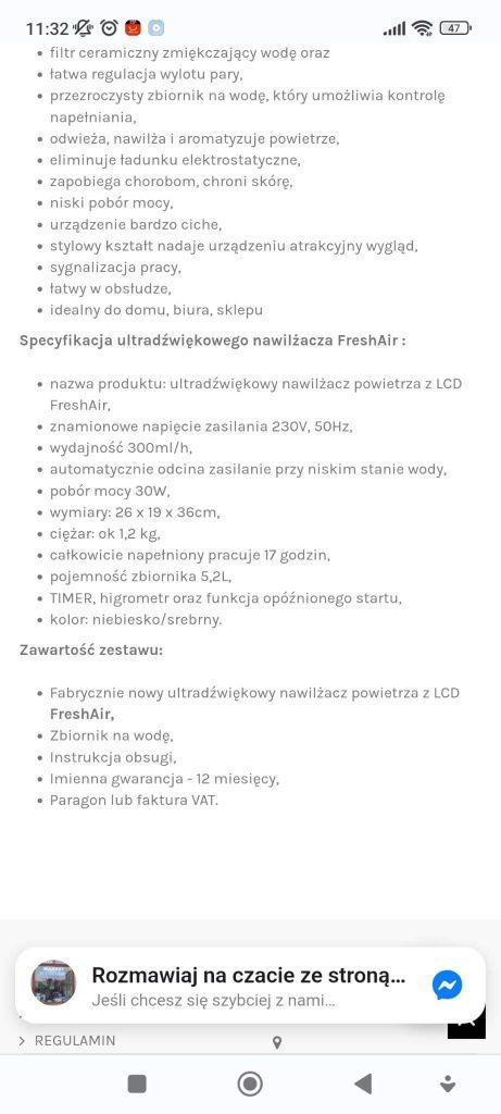 Nawilżacz/jonizator