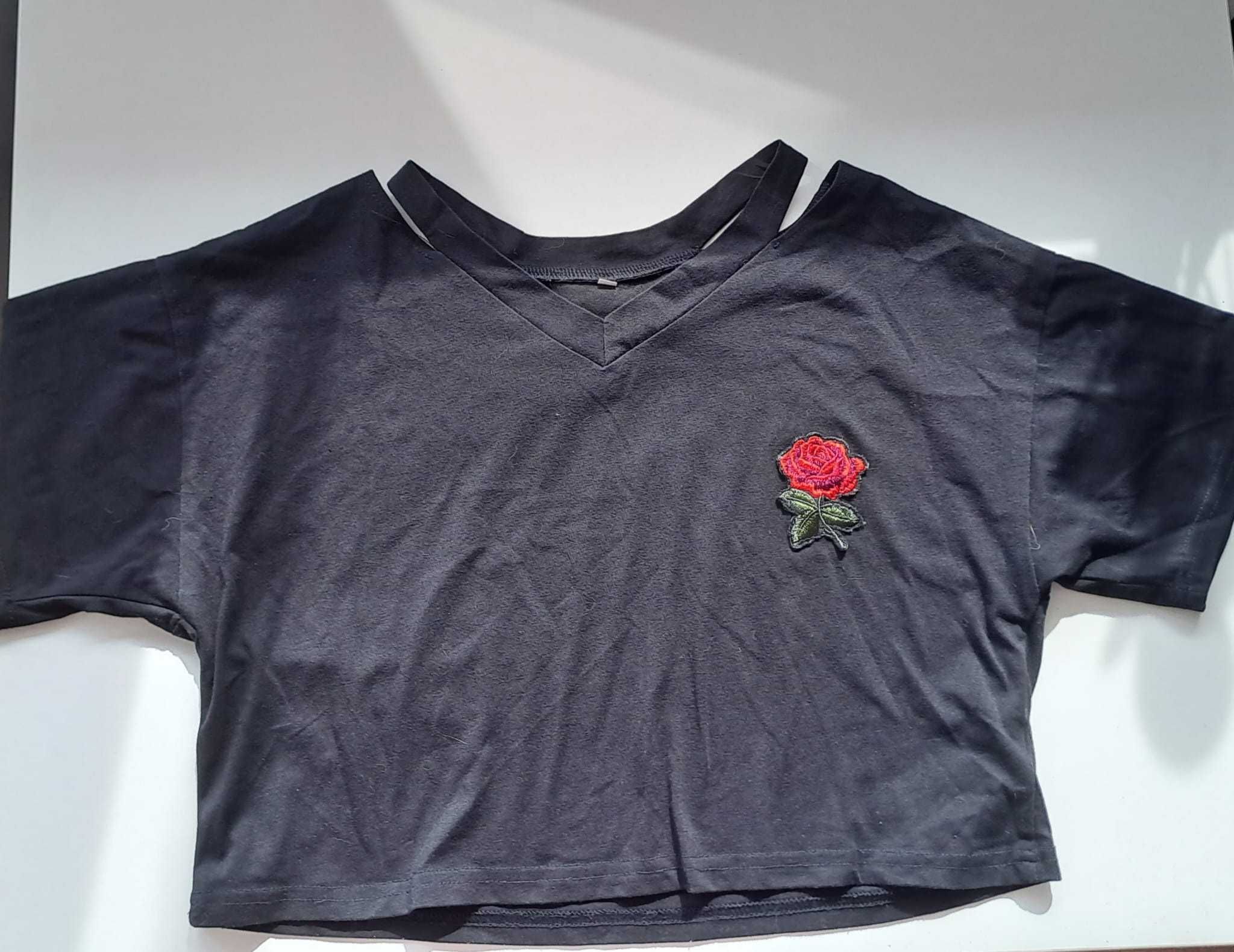 Shein Crop TOP róża S.