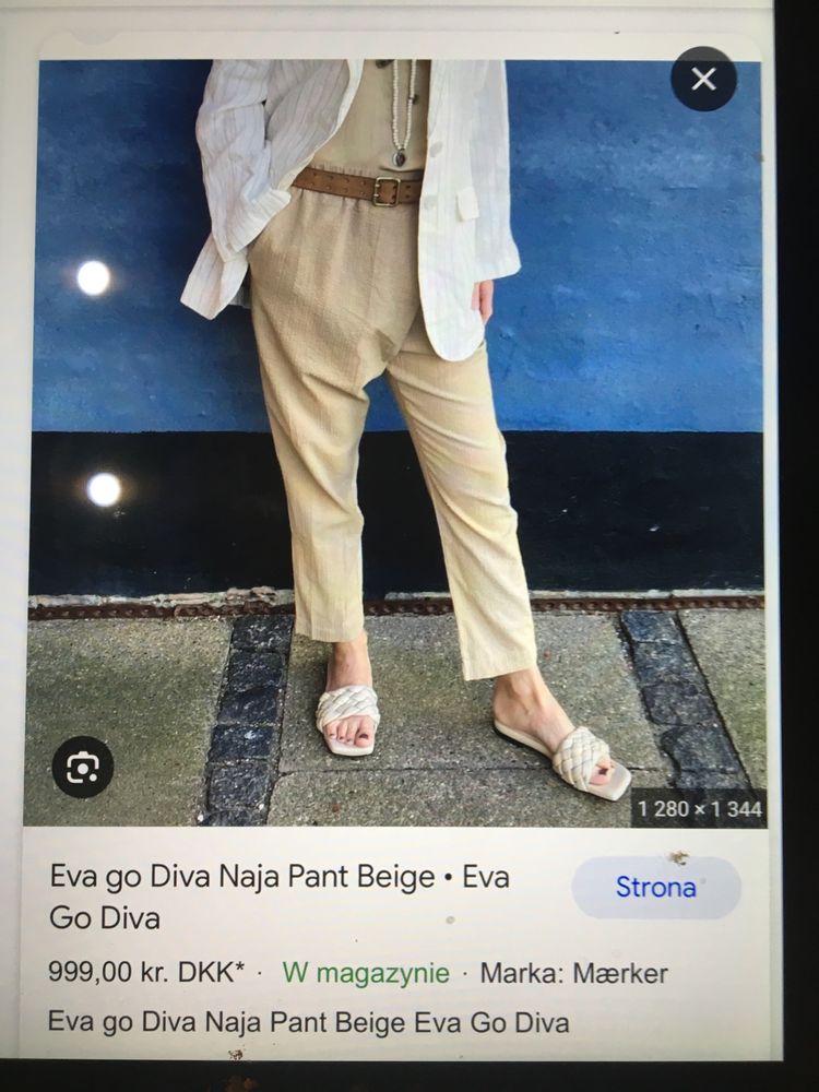 Spodnie lużne ciekawy fason  M L projektantki Eva Go Diva Nowe z metką