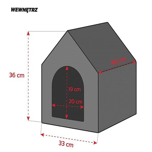 Legowisko domek prostokątny posłanie Royal Prestige R:2 CZARNE 44x37cm