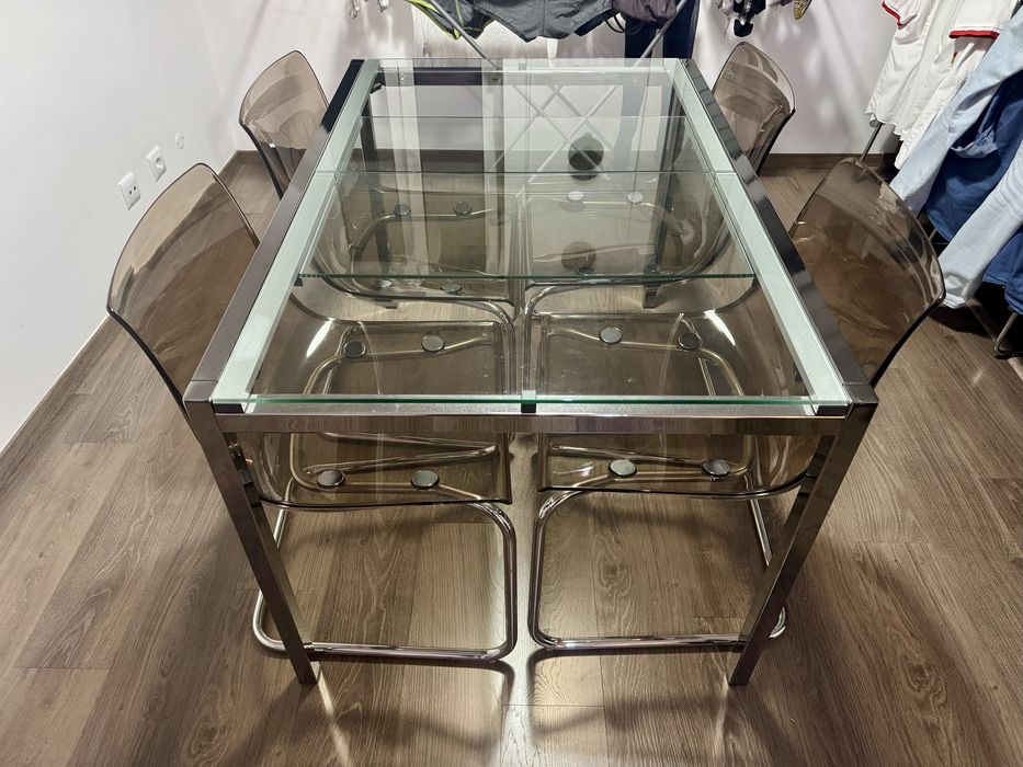 Mesa de Jantar TORSBY + 4 Cadeiras TOBIAS