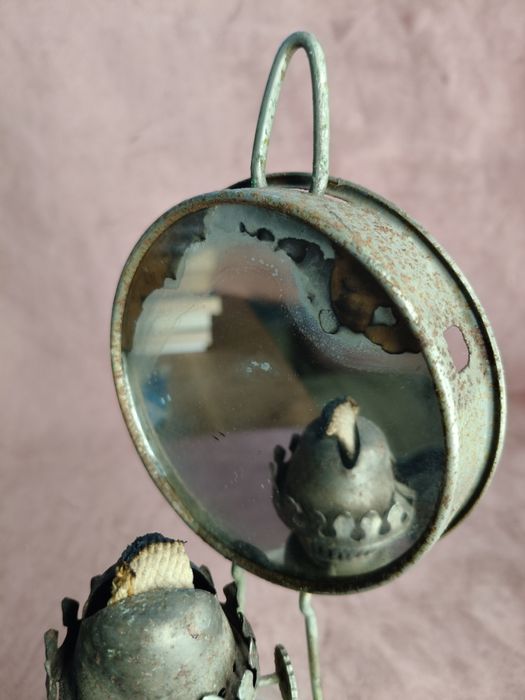 Stara szklana podstawa do lampy naftowej 144