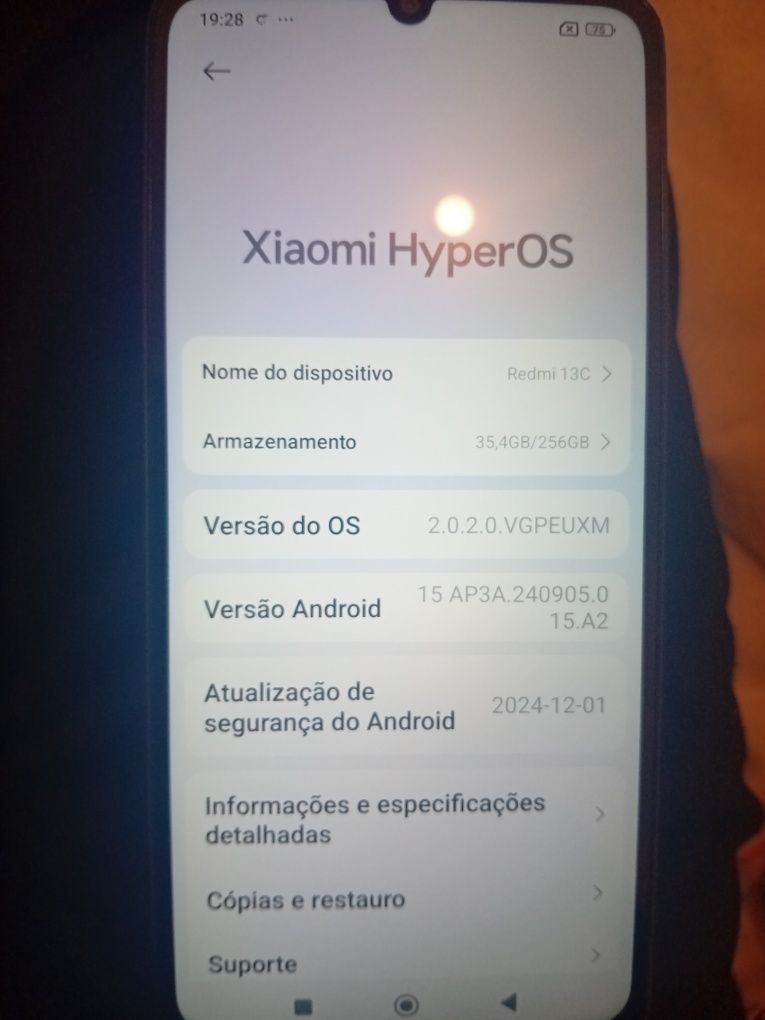 Telemóvel Redmi 13c novo 256gb