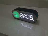 Głośnik Budzik Zegar Led Czarny Bluetooth FM
