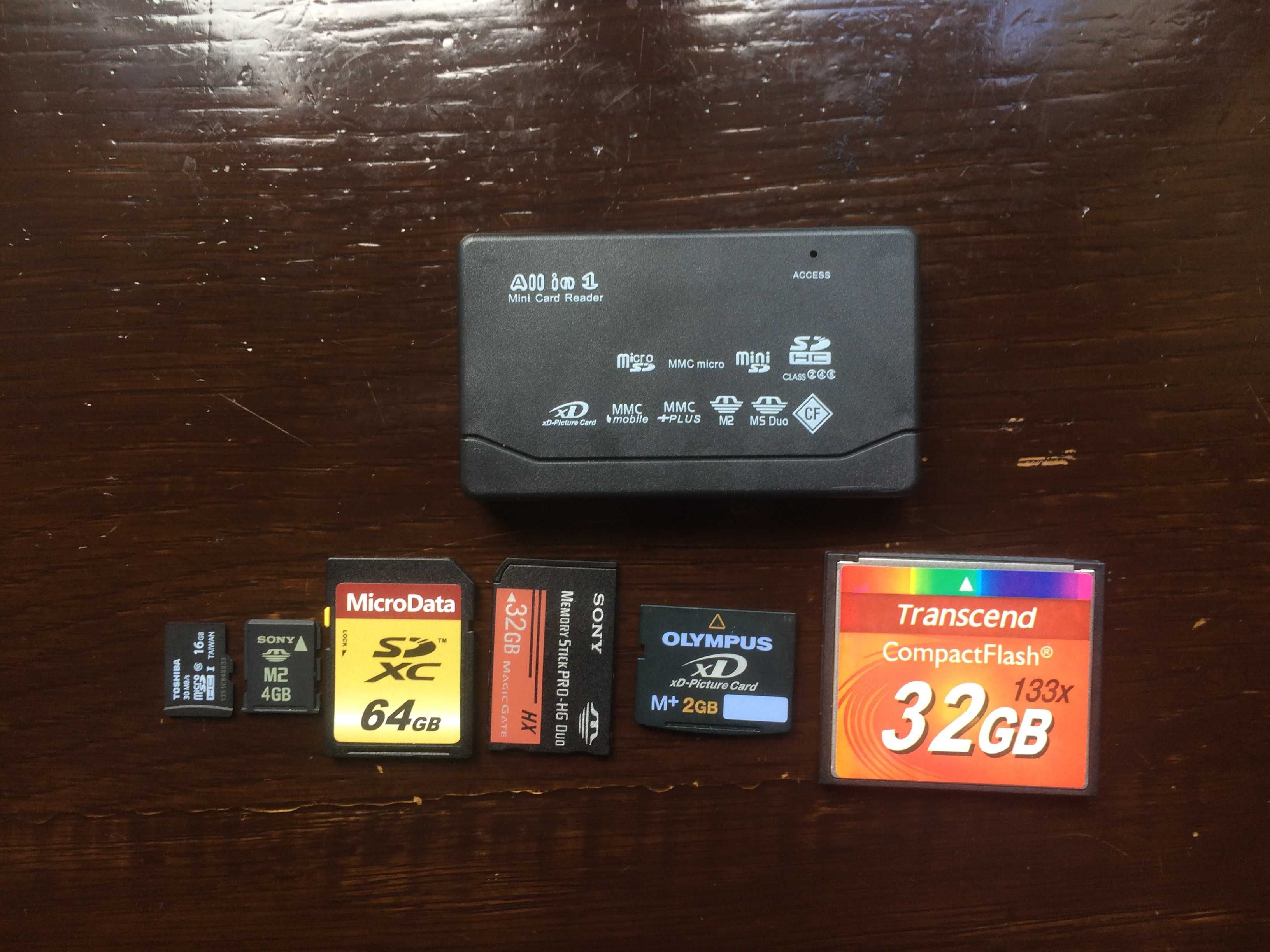 Картрідер до карт SD Micro SD MS М2 xD Card CF TF SDHC SDXC CardReader