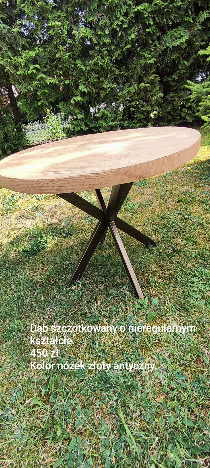Stolik dębowy blat.