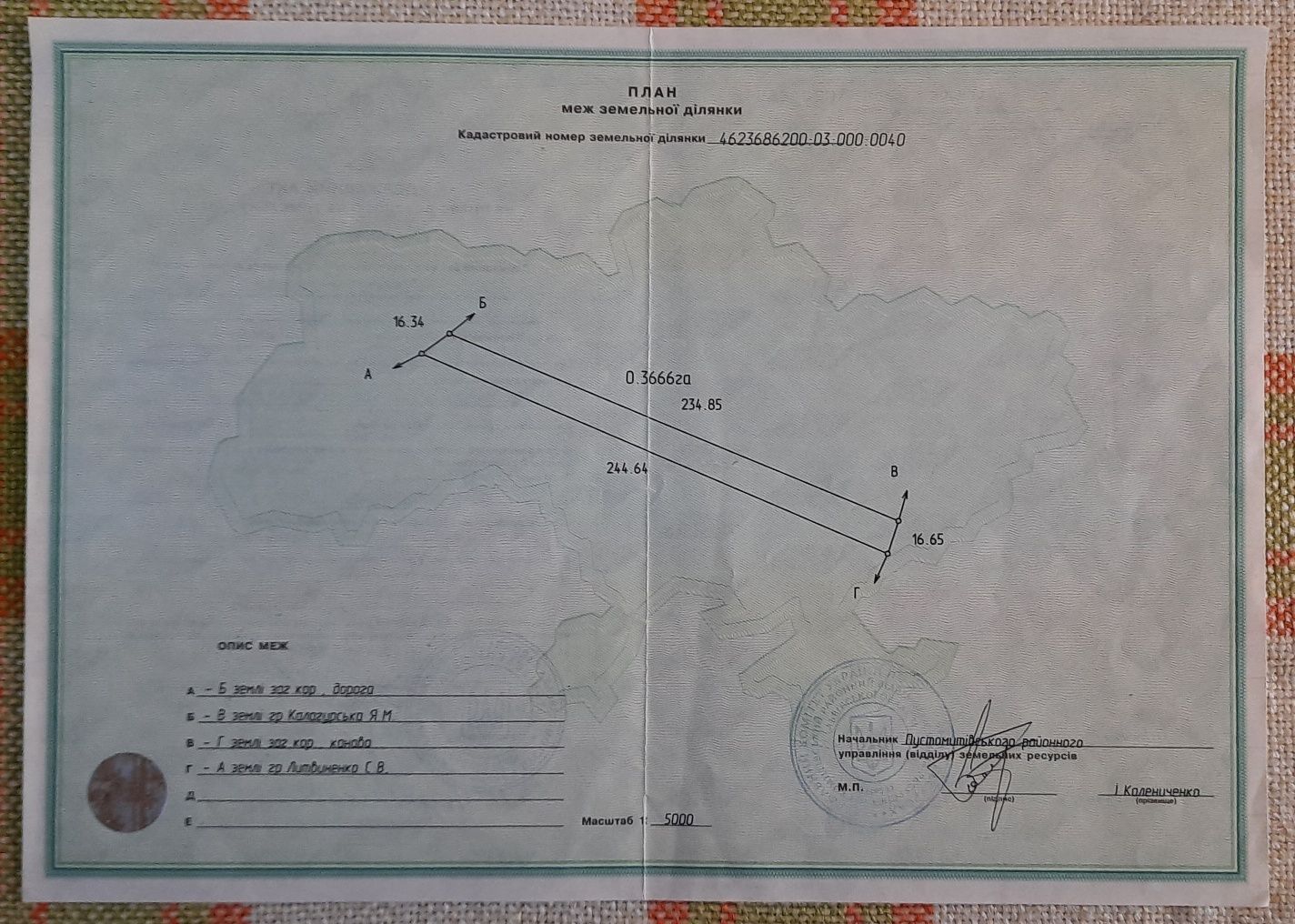 Земельна ділянка (біля готелю Галіція) с.Сокільники.
