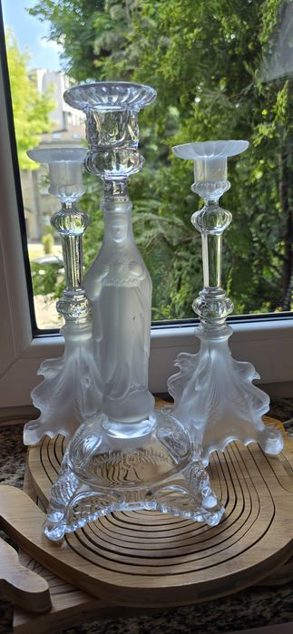 Szklane lichtarze zestaw