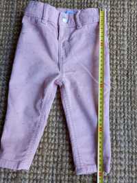 Spodnie sztruksowe różowe dla dziewczynki rozmiar 74