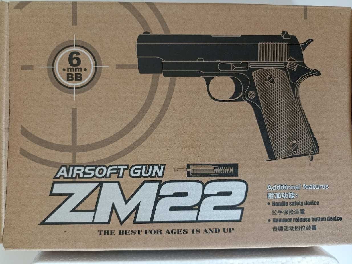 21 ZM Пістолет іграшковий  Beretta 92 на кульках метал