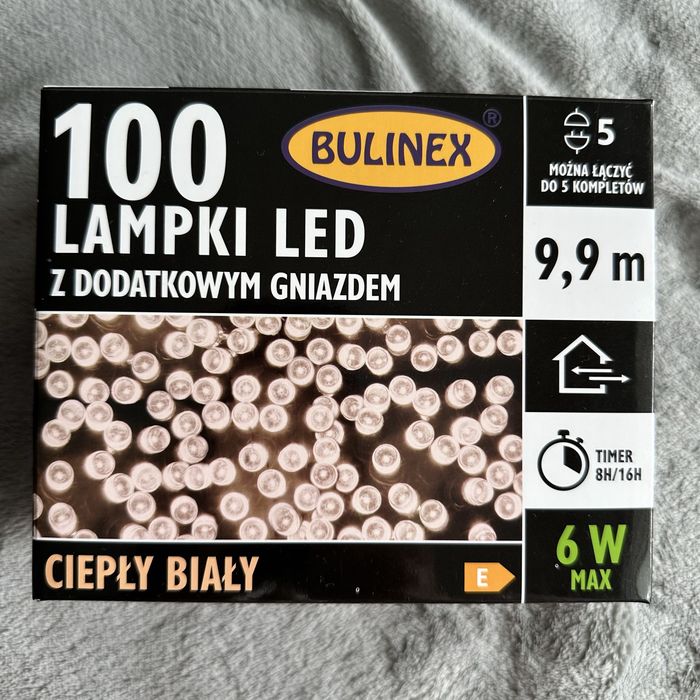 Lampki Bulinex 100 LED 9,9 m barwa ciepła biała