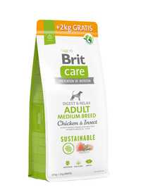 Brit Care Dog Sustainable Adult Medium корм д/собак курица 12+2кгАкция