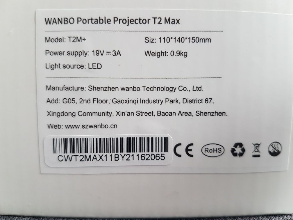 Projektor Wanbo t2 MAX Full hd led 1920x1080 google tv