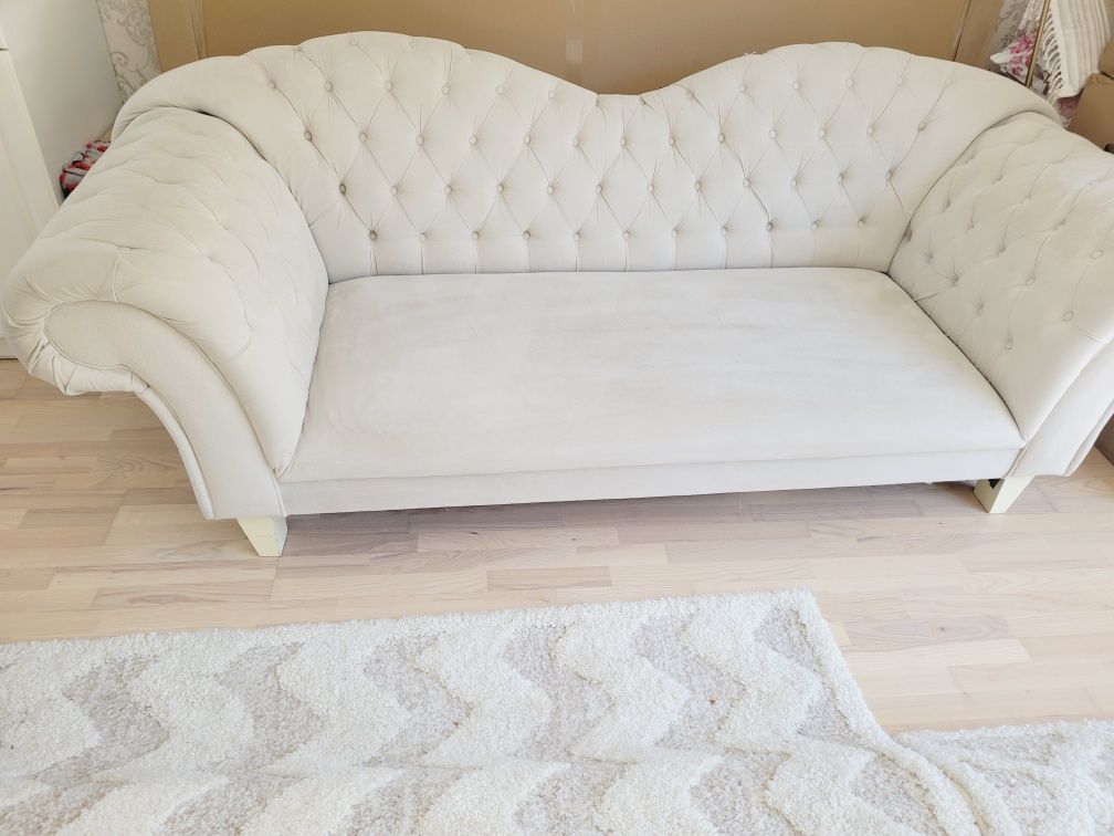 Sofa kanapa retro vintage chesterfield pikowana glamour