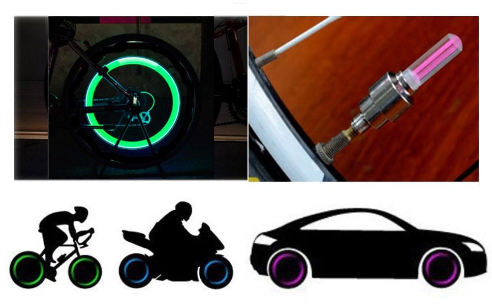 2 шт LED светильник на колесо вело, мото, авто